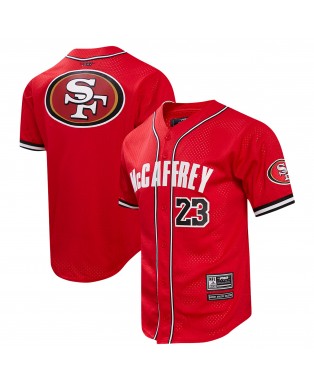 Christian McCaffrey San Francisco 49ers Pro Standard Mesh Button-Up Baseball-Trikot – Scharlachrot