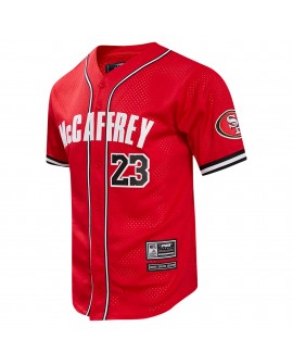 Christian McCaffrey San Francisco 49ers Pro Standard Mesh Button-Up Baseball-Trikot – Scharlachrot