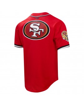 Christian McCaffrey San Francisco 49ers Pro Standard Mesh Button-Up Baseball-Trikot – Scharlachrot