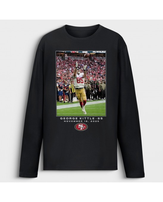 George Kittle San Francisco 49ers NFL Flash Features Week 11 Langarm-T-Shirt – Schwarz
