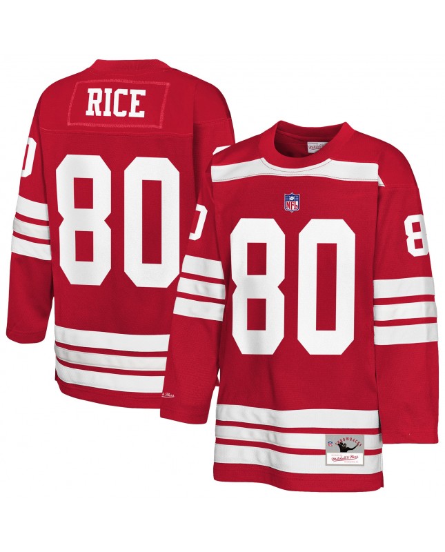 Jerry Rice San Francisco 49ers Mitchell & Ness Jugend-Hockey-Modetrikot – Scharlachrot