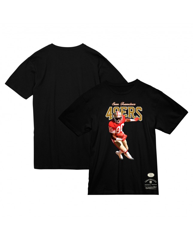 Jerry Rice San Francisco 49ers Mitchell & Ness Sideline Retired Spieler T-Shirt – Schwarz