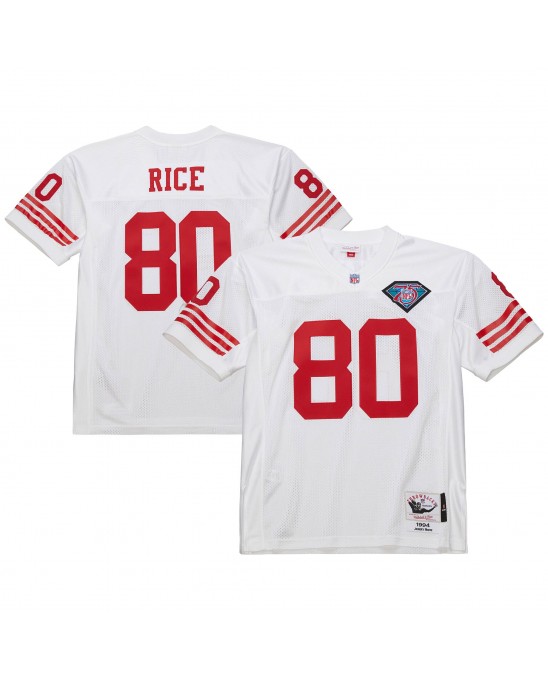 Jerry Rice San Francisco 49ers 1994 Mitchell & Ness Authentic Throwback-Spielertrikot im Ruhestand – Weiß