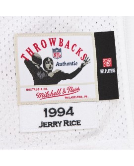 Jerry Rice San Francisco 49ers 1994 Mitchell & Ness Authentic Throwback-Spielertrikot im Ruhestand – Weiß
