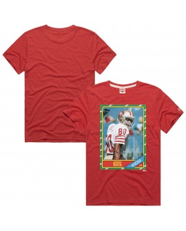 Jerry Rice San Francisco 49ers Homage Unisex NFL Topps Trading Card Tri-Blend T-Shirt – Scharlachrot