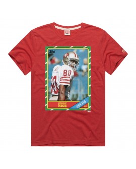 Jerry Rice San Francisco 49ers Homage Unisex NFL Topps Trading Card Tri-Blend T-Shirt – Scharlachrot