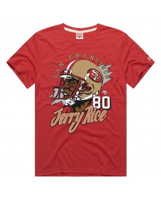 Jerry Rice San Francisco 49ers Homage Unisex Retired Spieler Classic Cartoon T-Shirt – Scharlachrot
