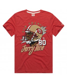 Jerry Rice San Francisco 49ers Homage Unisex Retired Spieler Classic Cartoon T-Shirt – Scharlachrot