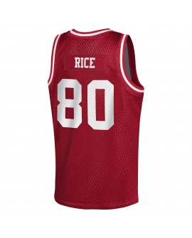 Jerry Rice San Francisco 49ers Mitchell & Ness Jugendspieler im Ruhestand NFL Basketball-Modetrikot – Scharlachrot