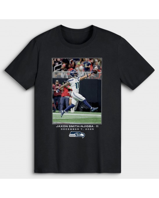 Jaxon Smith-Njigba Seattle Seahawks NFL Flash Features Woche 14 T-Shirt – Schwarz
