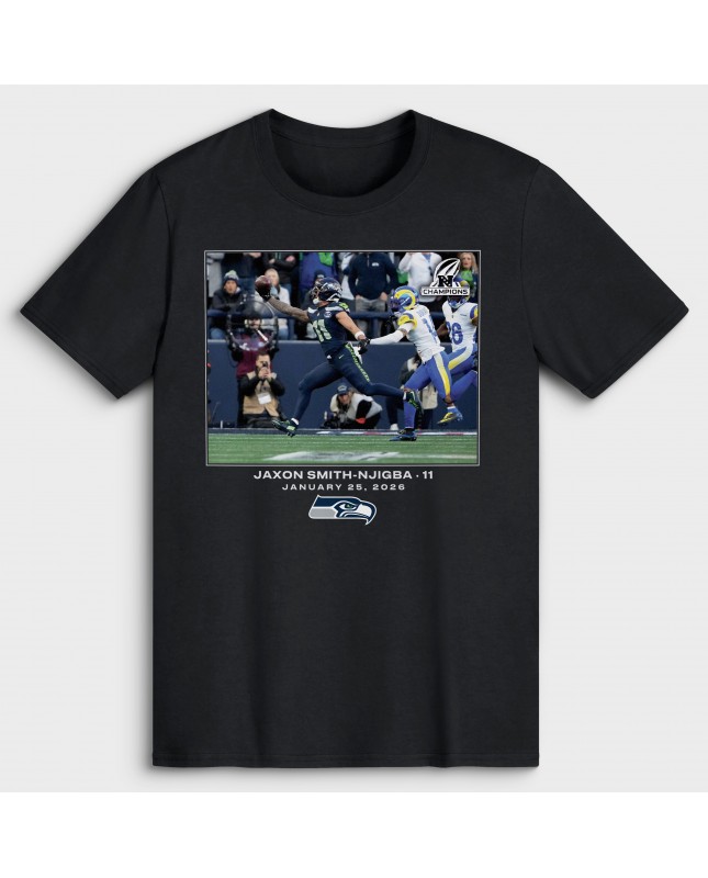 Jaxon Smith-Njigba Seattle Seahawks NFL Flash Features T-Shirt – Schwarz