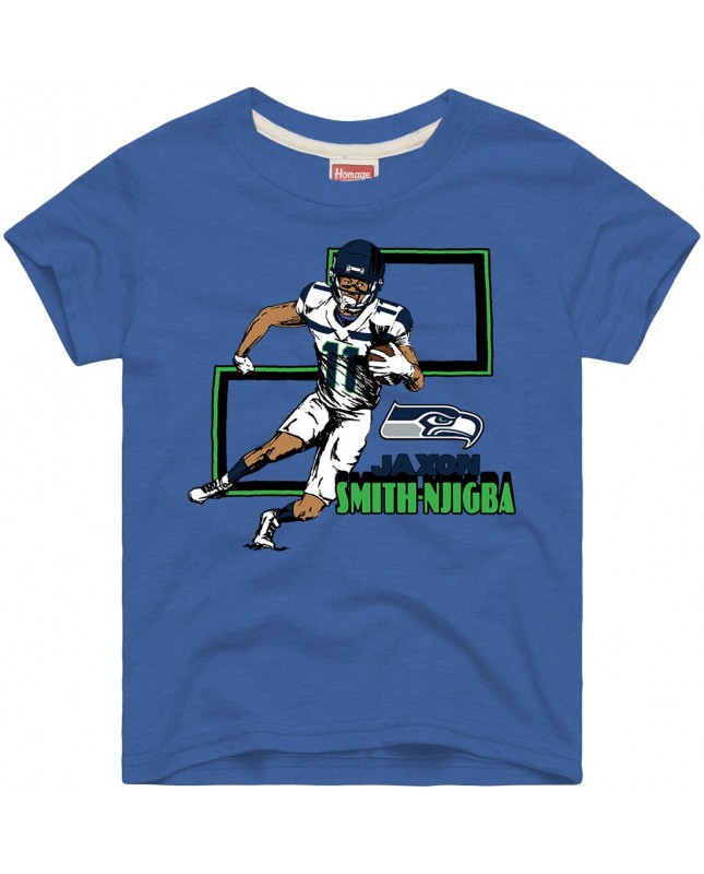 Jaxon Smith-Njigba Seattle Seahawks Homage Youth Draft Tri-Blend T-Shirt – Royal