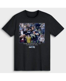 Sam Darnold Seattle Seahawks NFL Flash Features T-Shirt – Schwarz