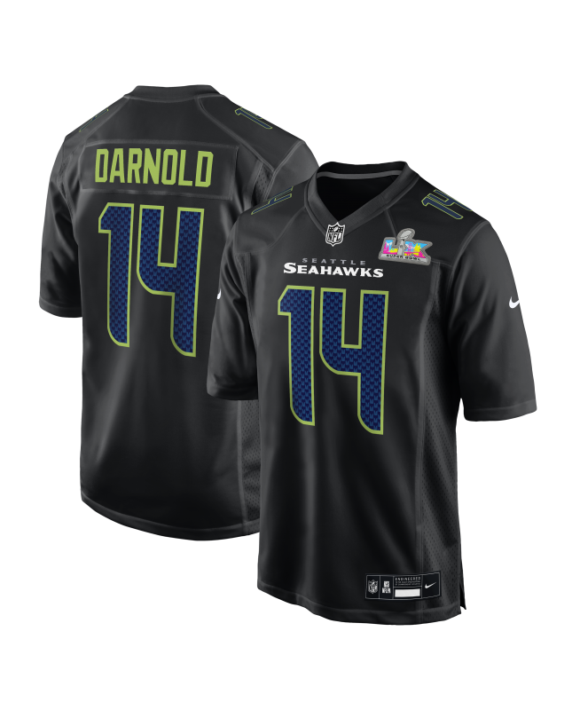 Sam Darnold Seattle Seahawks Nike Super Bowl LX Patch Carbon Mode-Spieler Trikot – Schwarz