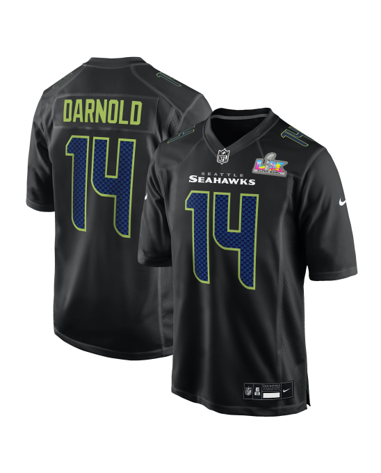 Sam Darnold Seattle Seahawks Nike Super Bowl LX Patch Carbon Mode-Spieler Trikot – Schwarz