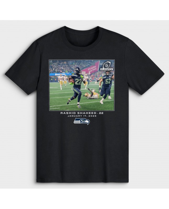 Rashid Shaheed Seattle Seahawks NFL Flash Features Big & Tall T-Shirt – Schwarz