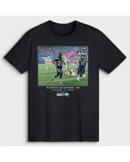 Rashid Shaheed Seattle Seahawks NFL Flash Features T-Shirt – Schwarz