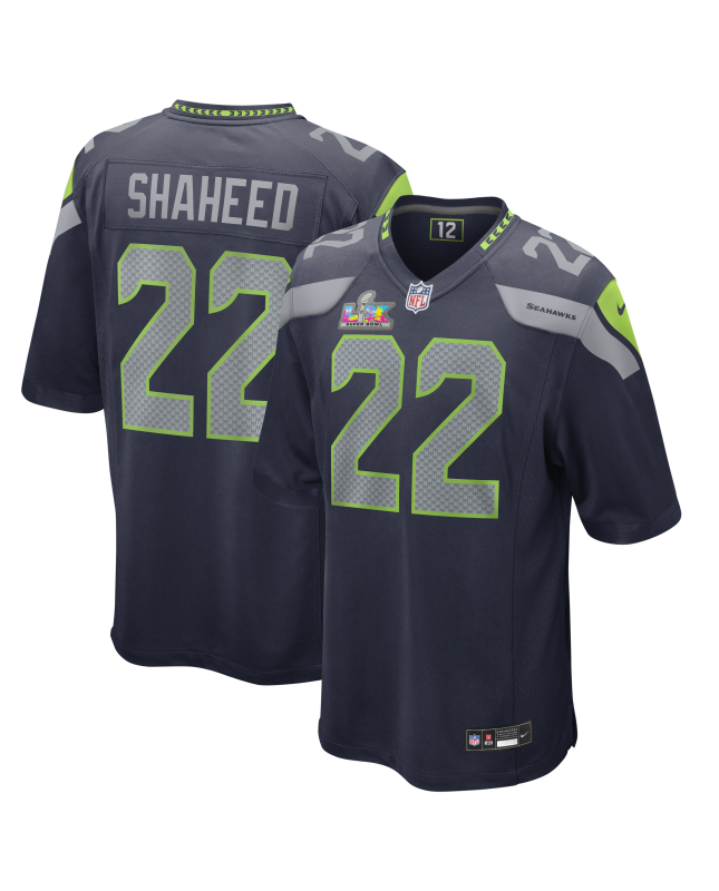 Rashid Shaheed Seattle Seahawks Nike Super Bowl LX Patch Spieler Trikot – College Navy