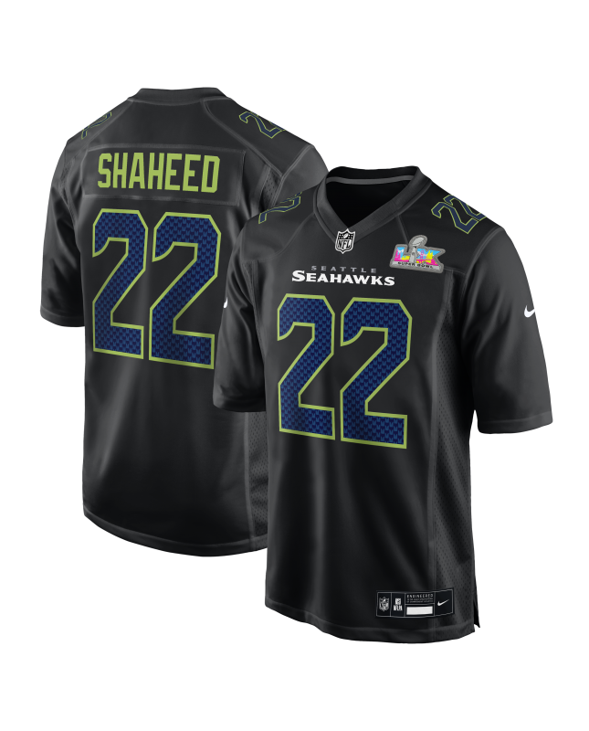 Rashid Shaheed Seattle Seahawks Nike Super Bowl LX Patch Carbon Mode-Spieler Trikot – Schwarz