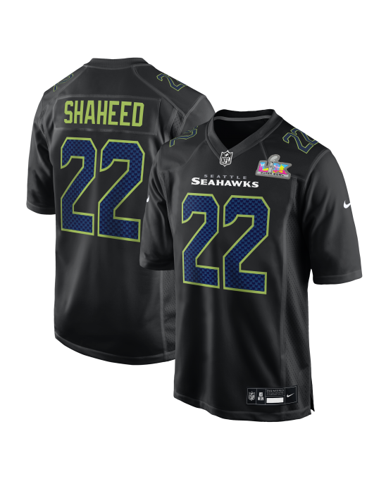 Rashid Shaheed Seattle Seahawks Nike Super Bowl LX Patch Carbon Mode-Spieler Trikot – Schwarz