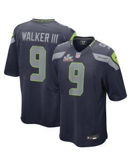 Kenneth Walker III Seattle Seahawks Nike Super Bowl LX Patch-Spieler Trikot – College Navy