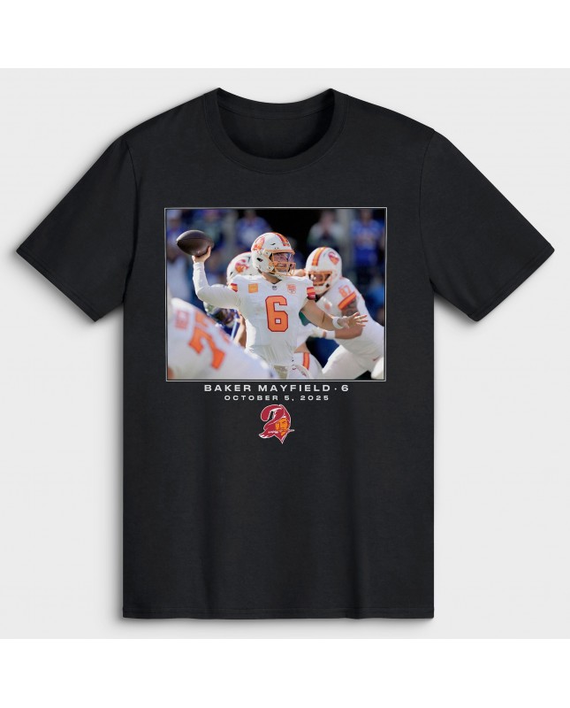 Baker Mayfield Tampa Bay Buccaneers NFL Flash Features Week 5 T-Shirt – Schwarz