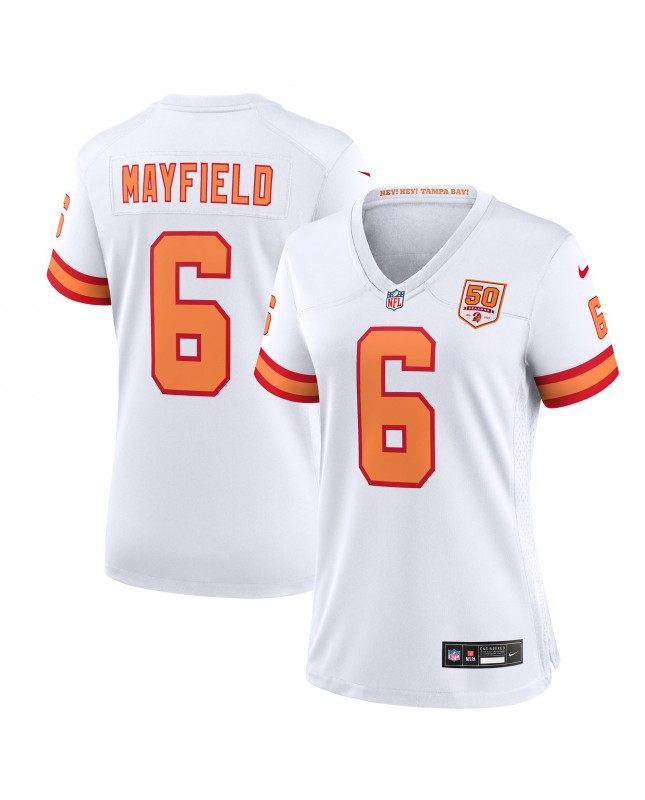 Baker Mayfield '76 Tampa Bay Buccaneers Nike Damen-Spieler Trikot für die 50. Saison – Weiß