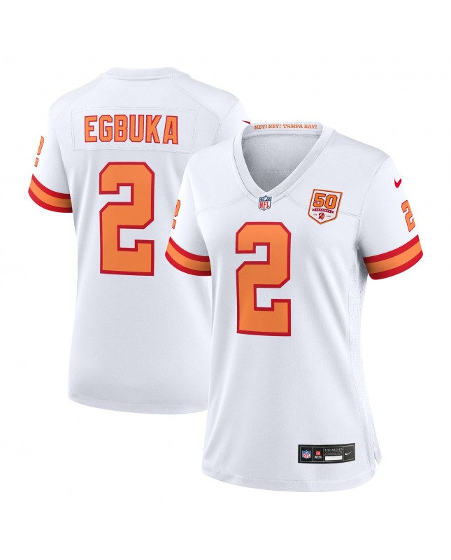 Emeka Egbuka '76 Tampa Bay Buccaneers Nike Damen-Ausweichtrikot für die 50. Saison – Weiß