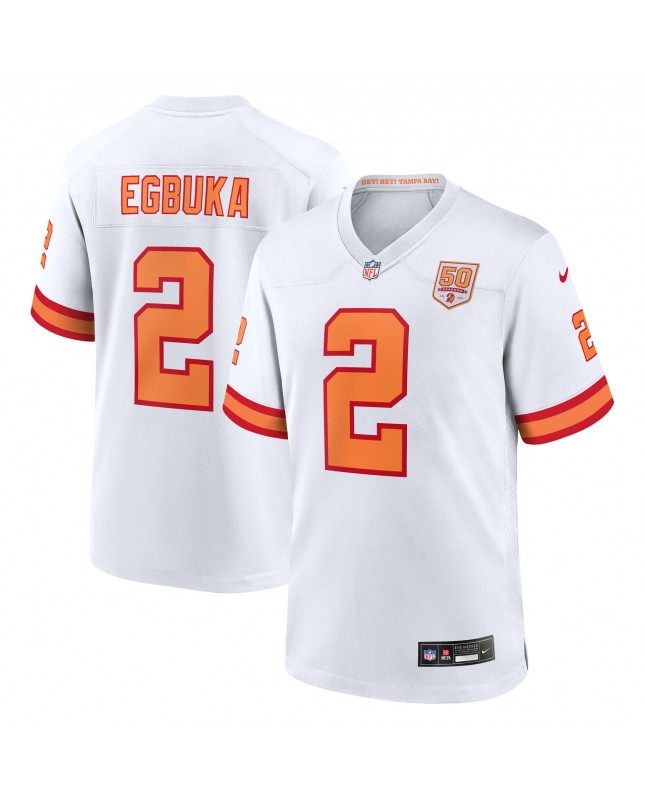 Emeka Egbuka '76 Tampa Bay Buccaneers Nike Alternate 50. Saison-Spieler Trikot – '76 Weiß