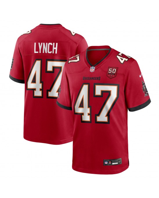 John Lynch Tampa Bay Buccaneers Nike Team-Spieler Trikot zum 50-jährigen Jubiläum – Rot