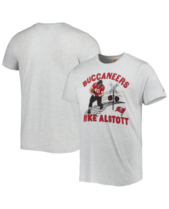 Mike Alstott Tampa Bay Buccaneers Homage Unisex-Karikatur-Tri-Blend-T-Shirt für pensionierte Spieler – Asche