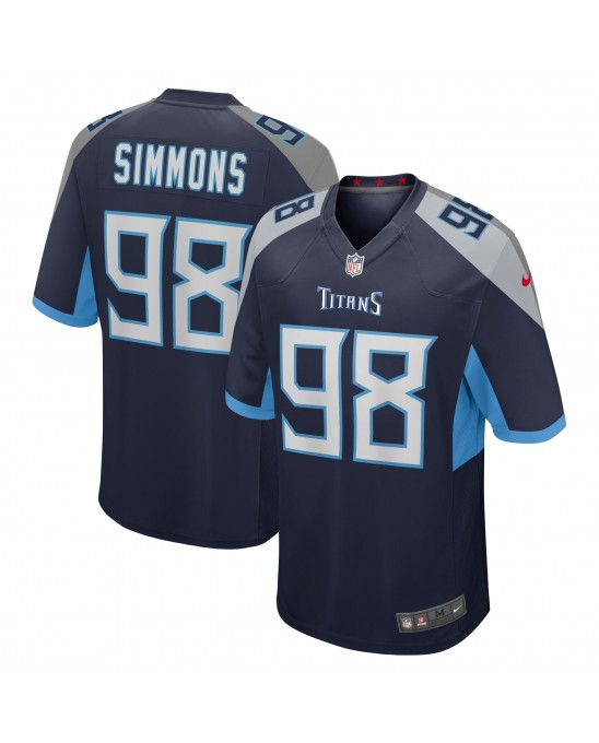 Jeffery Simmons Tennessee Titans Nike Jugend-Spieler Trikot – Marineblau