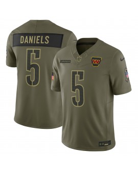 Jayden Daniels Washington Commanders Nike 2025 Salute to Service Limited Trikot – Olivgrün
