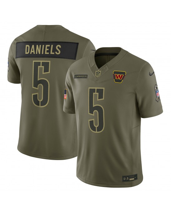 Jayden Daniels Washington Commanders Nike 2025 Salute to Service Limited Trikot – Olivgrün