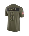 Jayden Daniels Washington Commanders Nike 2025 Salute to Service Limited Trikot – Olivgrün