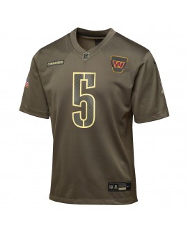 Jayden Daniels Washington Commanders Nike Jugend 2025 Salute to Service Spieler Trikot – Olivgrün