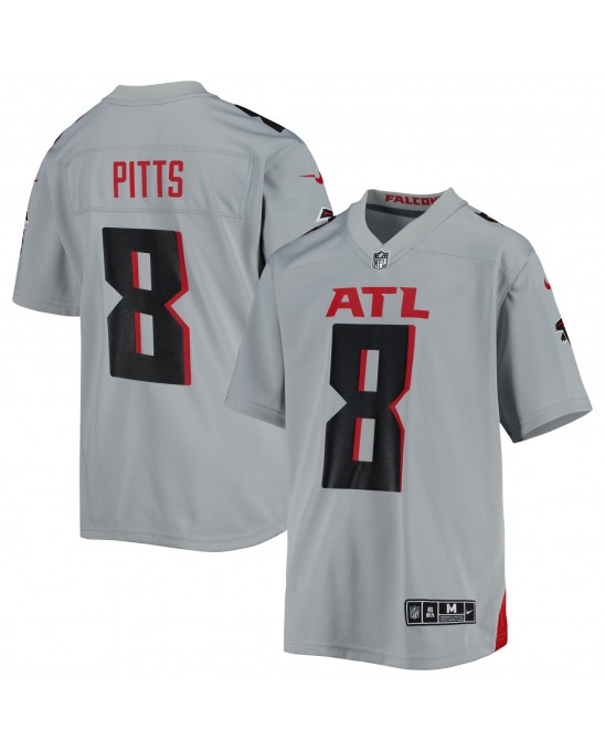 Kyle Pitts Atlanta Falcons Nike Inverted Game-Trikot für Jugendliche – Grau