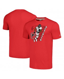Bijan Robinson Atlanta Falcons Homage Unisex Cartoon Spieler Tri-Blend T-Shirt – Rot