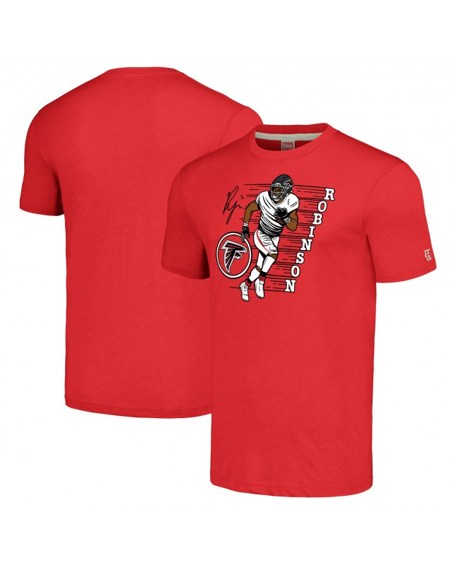 Bijan Robinson Atlanta Falcons Homage Unisex Cartoon Spieler Tri-Blend T-Shirt – Rot