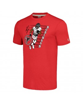 Bijan Robinson Atlanta Falcons Homage Unisex Cartoon Spieler Tri-Blend T-Shirt – Rot