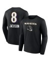 Lamar Jackson Baltimore Ravens Team Wordmark Langarm-T-Shirt – Schwarz