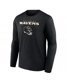 Lamar Jackson Baltimore Ravens Team Wordmark Langarm-T-Shirt – Schwarz