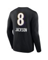 Lamar Jackson Baltimore Ravens Team Wordmark Langarm-T-Shirt – Schwarz