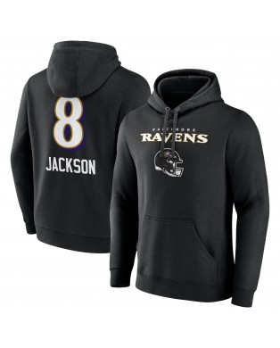 Lamar Jackson Baltimore Ravens Team Wordmark Pullover Hoodie – Schwarz