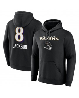 Lamar Jackson Baltimore Ravens Team Wordmark Pullover Hoodie – Schwarz