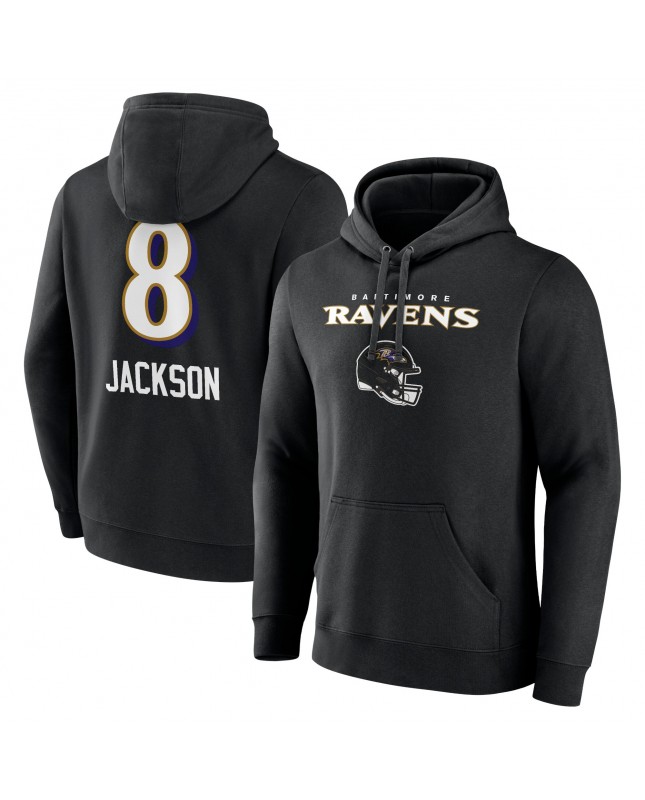 Lamar Jackson Baltimore Ravens Team Wordmark Pullover Hoodie – Schwarz