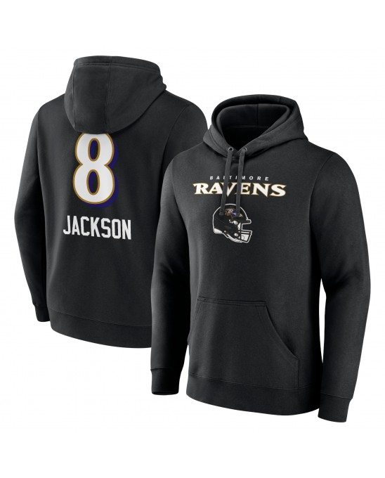 Lamar Jackson Baltimore Ravens Team Wordmark Pullover Hoodie – Schwarz