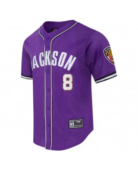 Lamar Jackson Baltimore Ravens Pro Standard Mesh Button-Up Baseball-Trikot – Lila