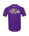 Lamar Jackson Baltimore Ravens Pro Standard Mesh Button-Up Baseball-Trikot – Lila