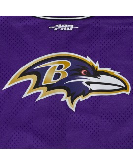 Lamar Jackson Baltimore Ravens Pro Standard Mesh Button-Up Baseball-Trikot – Lila
